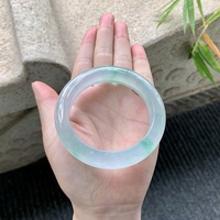 Bracelet rond en quartzite poli blanc glacé-vert glace à motifs floraux flottants, pour jeunes femmes, cadeau de mode quotidien, vente en gros