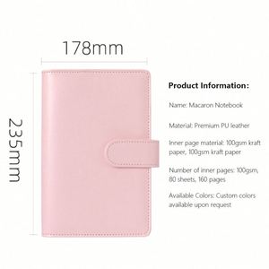 Custom Promotional <b>Planner</b> <b>Work</b> Agenda Loose Leaf A5/A6 Macaron Color PU Leather Cover Card Holder Budget Saving Business - Product Image 4