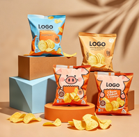 Sacs d'emballage pour chips en plastique avec impression personnalisée du logo, en aluminium laminé, de qualité alimentaire, avec fermeture arrière