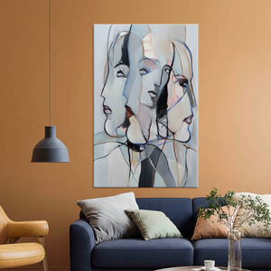 Modern Abstract Woman Face Print <b>Canvas</b> Artwork - Elegant <b>Wall</b> Decor,WRAPPED <b>CANVAS</b> - Product Image 3