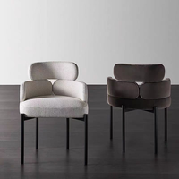 Chaise de salle à manger en velours design élégant moderne nordique avec jambe en métal en tissu pour hôtels, villas et restaurants
