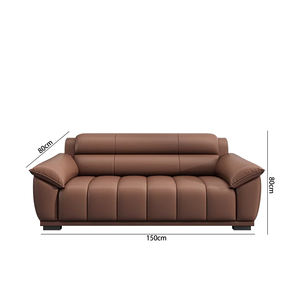 طقم كنب مكتبي جلدي فاخر باللون البني على الطراز الإيطالي وأثاث مكتبي وكنب مكتبي - Product Image 5