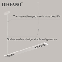Suspension linéaire moderne de luxe nordique 48W blanc/noir pour bureau, anti-éblouissement profond, dimmable DALI