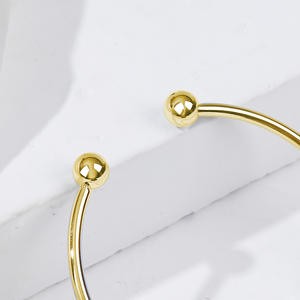 2025 di moda semplice braccialetto braccialetto di gioielli a buon mercato Plain oro aperto bracciale in argento per le donne degli uomini - Product Image 4