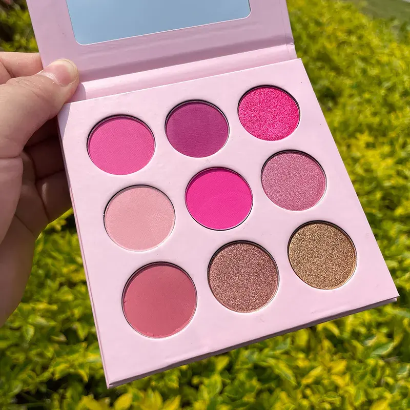 Embalaje de marca personalizado Sombra de Ojos de alto pigmento Venta al por mayor Paleta de maquillaje propia Paleta de sombra de ojos de color DIY