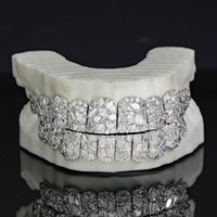Grillz personnalisés Hip Hop en argent sterling 925, sertis de moissanite, adaptés à différentes formes, testés au diamant, ajustement de précision