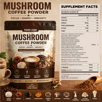 Compléments alimentaires en marque blanche OEM/ODM : Poudre de café aux champignons Haosen certifiée Halal 99 % – Améliore la concentration, l'immunité, l'énergie, l'humeur et la santé intestinale