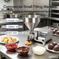 Nouvelle machine de remplissage d'éclairs pour liquides visqueux, usage en pâtisserie, remplisseur précis de crème et de confiture, compatible avec les œufs et les fruits, facile à utiliser