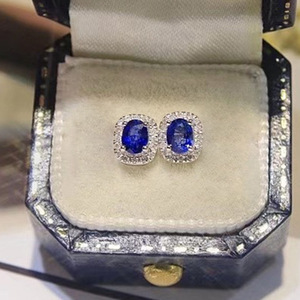 Orecchini a Perno Ovali Blu Vintage per Donne, Mini Accessori Eleganti per Uso Quotidiano - Product Image 6