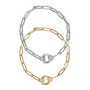 INS Acero inoxidable Paperclip Círculo Colgante Collar Diseño en forma de cruz Moda Unisex DIY Cadena de clavícula Fiesta - Product Image 2