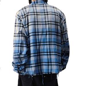 Camisa con botones a cuadros de manga larga de tela de franela de algodón 100% personalizada para hombre para primavera para camisa con botones para hombre - Product Image 2