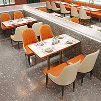 Table de Barbecue et Hot Pot de Style Industriel de Luxe en Acier Inoxydable avec Plateau en Marbre pour Restaurant, Café et Usage Commercial