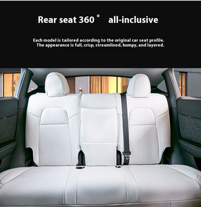 Housses de siège de voiture en cuir PVC haut de gamme, ensemble complet de 10 pièces, style professionnel/luxe, universelles, toutes saisons, pour <span class=keywords><strong>Tesla</strong></span> <span class=keywords><strong>Model</strong></span> 3/Y - Product Image 2