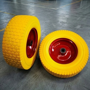 Roue en mousse PU de 10 pouces 4.10/3.50-4 avec jante métallique <span class=keywords><strong>pour</strong></span> buggy de plage, <span class=keywords><strong>chariot</strong></span> à sable, <span class=keywords><strong>kayak</strong></span>, <span class=keywords><strong>chariot</strong></span> à roulettes, tout-terrain, anti-crevaison, sans traces - Product Image 2
