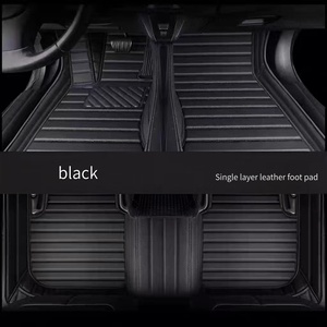 Tapis de sol de <span class=keywords><strong>voiture</strong></span> classique en cuir Nappa rayé, antidérapant et imperméable pour le <span class=keywords><strong>nettoyage</strong></span>, adapté à divers modèles de voitures - Product Image 2