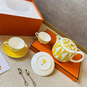 Wholesale New Nordic Ceramic 7-Piece Royal Luxury Coffee <b>Cups</b> and <b>Saucers</b> Set Eco-Friendly Drinkware Teaware - Product Image 3