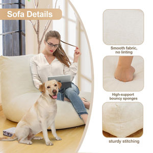 Sofá Seccional Cuadrado Tapizado en Lino Crema para Uso en Villas y Apartamentos, Grado Comercial, al Vacío, de Proveedores Mayoristas Internacionales - Product Image 5