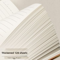 Cuaderno de Regalo Retro de Papel Kraft Simple, A6, con Páginas Rayadas Horizontales, Cuaderno Grueso con Páginas en Blanco para Estudiantes