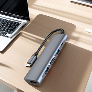 Adaptador Hub USB Tipo-C 6 en 1, 4K HDTV, Multipuerto USB 3.1, Aleación de Aluminio, 5 Gbps, PD100W, Lector de Tarjetas TF/SD, Macbook <span class=keywords><strong>Pro</strong></span>, <span class=keywords><strong>Windows</strong></span> - Product Image 4