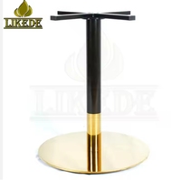 Pieds de table combinés noirs et dorés en acier inoxydable avec revêtement en poudre noire et plateau en fer croisé
