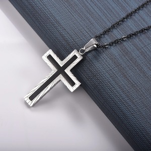 Collier pendentif croix vintage en acier inoxydable poli, unisexe, pour usage quotidien, cadeau de bijoux pour anniversaire et Noël - Product Image 5