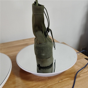 รองเท้าบูท TSB910 รุ่นแฟชั่น หนังวัวแท้ ระบายอากาศได้ดี สีเขียวเซจ พื้นรองเท้าแบบปานามา - Product Image 5