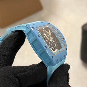 Reloj Automático de Cerámica Azul Claro Estilo RM 055 de Alta Calidad con Correa de Goma - Product Image 6