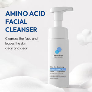 Nettoyant moussant doux végétalien biologique en gros, nettoyant pour le visage, contrôle du sébum, acide aminé, anti-rides, contrôle de l'acné du visage - Product Image 3