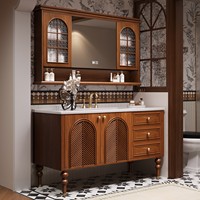 Meubles de salle de bain de luxe fabriqués en usine avec lavabos, plusieurs styles au choix.