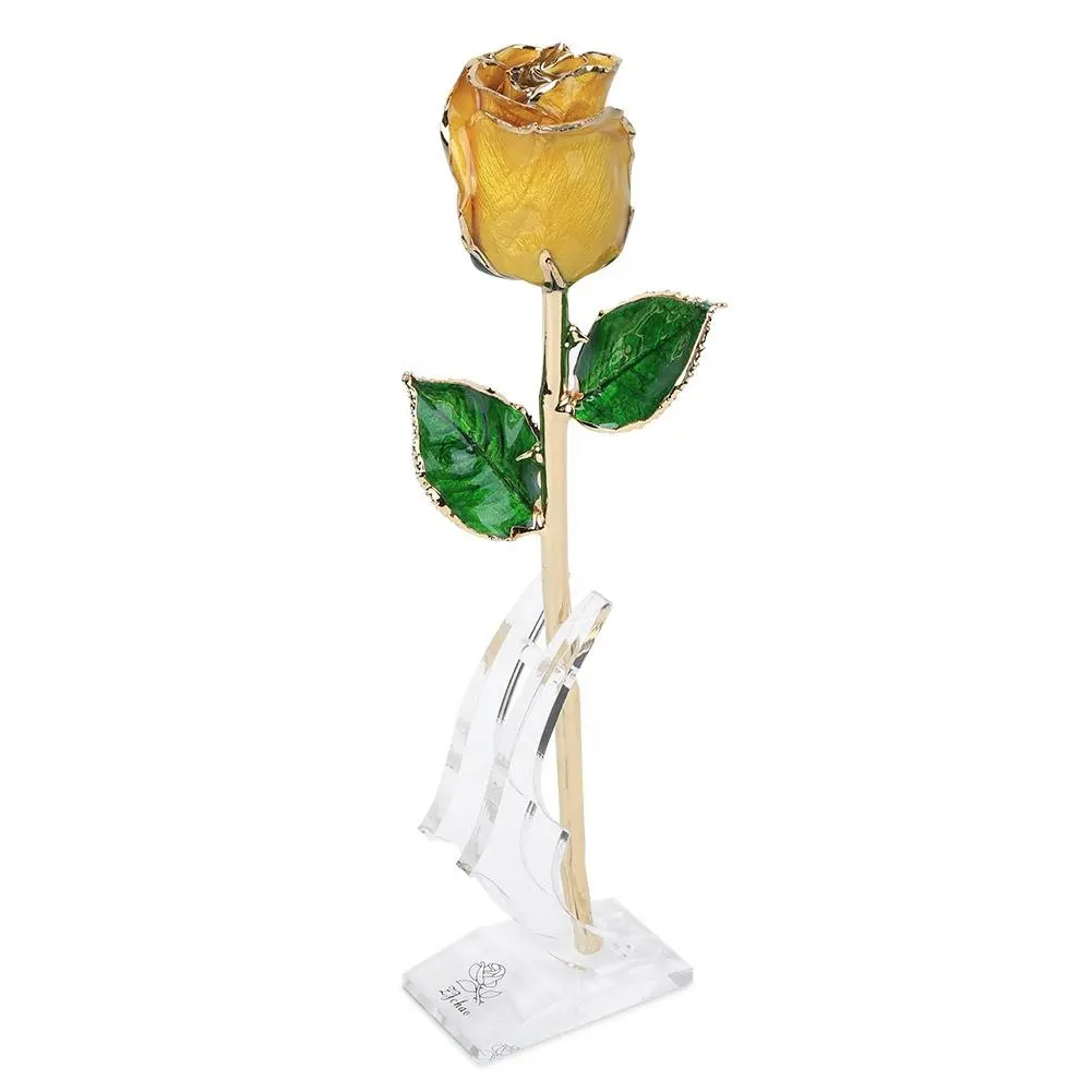 고품질 골드 트리밍 로즈 보존 꽃 아름다운 수제 선물