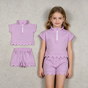 ชุดเสื้อผ้าเด็กผู้หญิง RTS Boutique สีสันสดใส ชุดเข้าชุดสำหรับพี่น้อง ดีไซน์ใหม่สำหรับฤดูร้อน ขอบเสื้อแบบสแกลลอป - Product Image 1