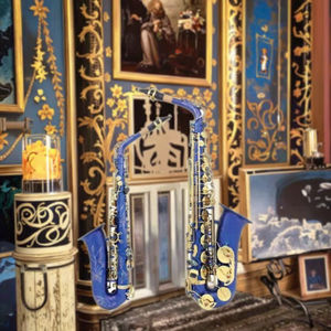 <span class=keywords><strong>OEM</strong></span>高品质ブルーボディラッカーキーアルトサックス - Product Image 2