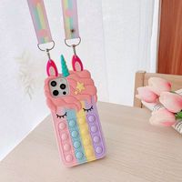 Coque de téléphone en silicone 3D mignonne et antichoc pour 11-17 Pro Max, design licorne
