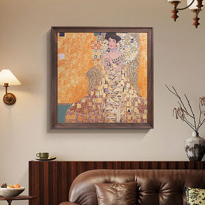 Portrait d'Adele Bloch Bauer en laiton et bois massif, fait main, sur mesure, art mural en métal n°1, idéal pour la décoration intérieure - Product Image 3