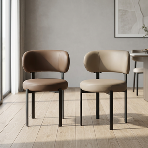 Modern PU Leather Living Room <b>Chair</b> Solid Back Metal <b>Legs</b> Minimalist Design Home Furniture - Product Image 2