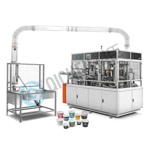 Düşük fiyat KBM yüksek hızlı otomatik üretim karikatür küçük iş için kahve kağıt bardak hat yapma makineleri