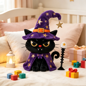 Juguetes <span class=keywords><strong>de</strong></span> Peluche <span class=keywords><strong>de</strong></span> Gato OEM, Peluche <span class=keywords><strong>de</strong></span> Mago Gordo Personalizado <span class=keywords><strong>de</strong></span> Halloween con Varita Mágica para Niños <span class=keywords><strong>de</strong></span> Todas las Edades, Decoración - Product Image 3