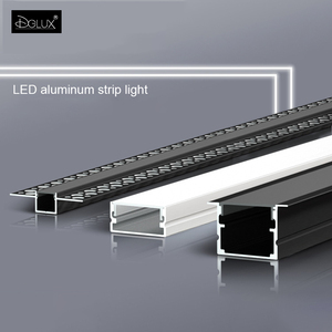 Installation de diffuseur de support en aluminium <span class=keywords><strong>noir</strong></span> et blanc intégré DGLUX, canal LED de lumière de bande extrudée - Product Image 3