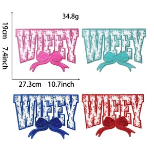 Big Wifey fer sur lettres patchs réparation décorative Chenille brodé Patch personnalisé coudre pour vêtements chemises <span class=keywords><strong>Tiktok</strong></span> vente - Product Image 1