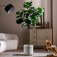 Arbre artificiel décoratif intérieur/extérieur Ficus Pandurata, type Ficus Religiosa, avec feuillage en panneau similaire au pin de verre, pour la décoration de maison et de mariage
