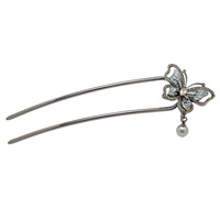 Bâtonnets à cheveux papillon en U pour femmes, accessoires de coiffure chinois Hanfu, épingle à cheveux en métal, bijoux de cheveux rétro Cheongsam