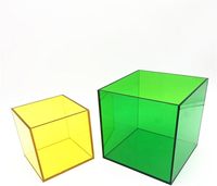 Maßge schneiderte bunte durchscheinende Acryl vitrine Quadratischer Würfel Kleine Acryl box Kunststoff vitrine für Display-Sammel aktion