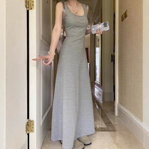 Mori Girl Style Sundress For Women Scoop Neck Tight Waist Long Dress Summer Casual Elegant Shopping Holiday Wear - Product Image 1