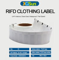 Étiquette textile RFID UHF XGSun pour vêtements, étiquette en tissu imperméable cousue, 860-960 MHz, longue portée, EPCglobal Gen2 pour vêtements/jouets/sacs
