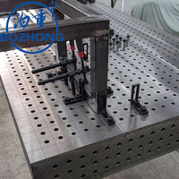 Table de soudage flexible 3D en fonte D28 avec grille perforée, surface de précision rectifiée, fixation modulaire robuste