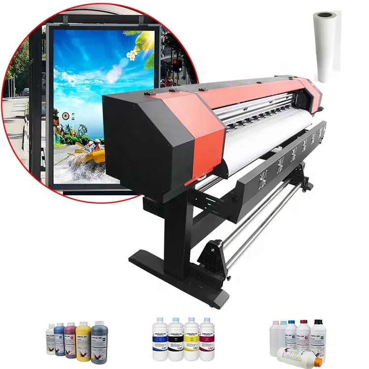 High quality 1600mm 1800mm printing width Ecosolvent machine CMYKW MULTICOLOR PRINTING MACHINE