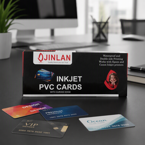 Cartes d'identité blanches en PVC imprimables avec logo personnalisé JINLAN, 86x54mm, cartes plastiques vierges OEM pour les bureaux d'entreprise, impression de cartes de membre - Product Image 6