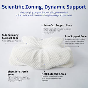 Contour en mousse à mémoire de forme réglable 100% Oreiller orthopédique pour lit latéral Conception papillon en mousse à mémoire de forme avec support dorsal pour le sommeil - Product Image 4