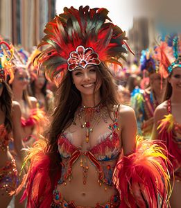 ที่คาดผมแฟชั่นขนนกสีสันสดใสสำหรับตกแต่งปาร์ตี้แบบเวนิสฮาวาย - Product Image 1