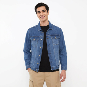 Winter Wear Best Manufacturer <b>Men's</b> Demin <b>Jackets</b> Solid Color Custom OEM Service Latest Style Plain Dyed <b>Men</b> <b>Denim</b> <b>Jackets</b> - Product Image 1